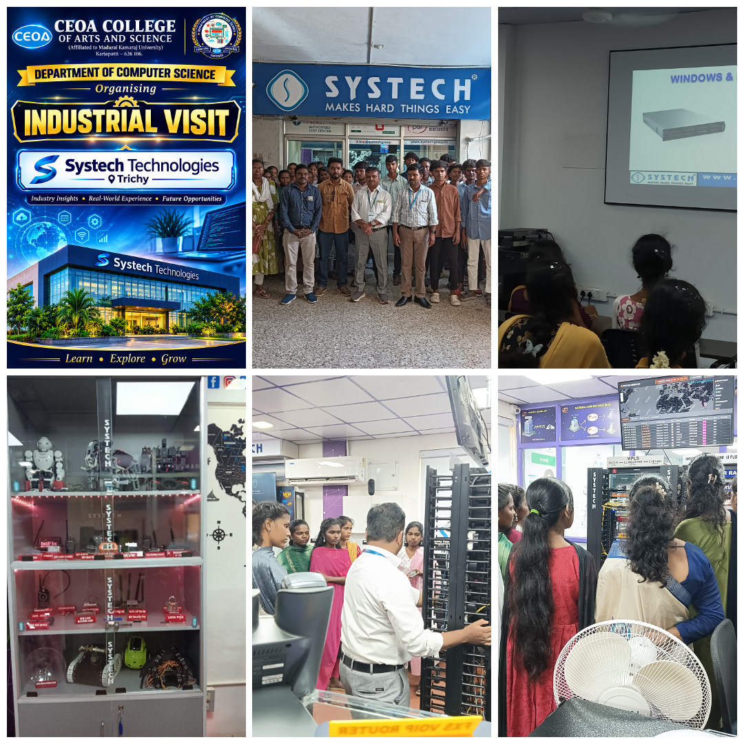 Department of Computer Science Organising Industrial Visit at SYSTECH,Trichy